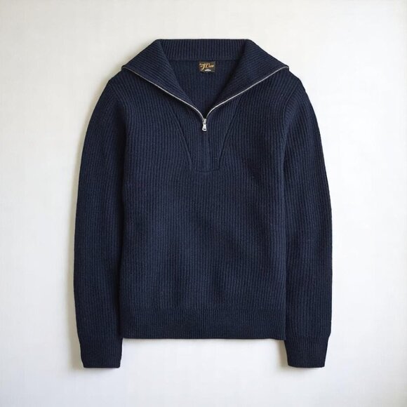 J. Crew Midweight cashmere ribbed half-zip ski sweater XS - Picture 2 of 9